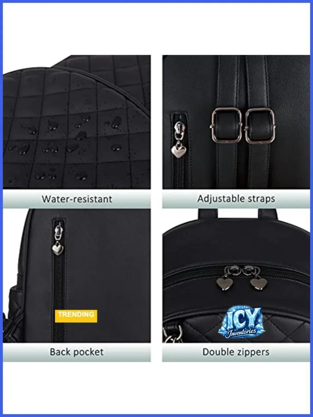 Waterproof PU Leather Mini Backpack with Pom and Tassel for Travel